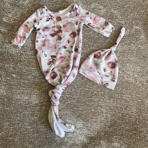 New Caden Lane tie gown with hat 0-3 mo